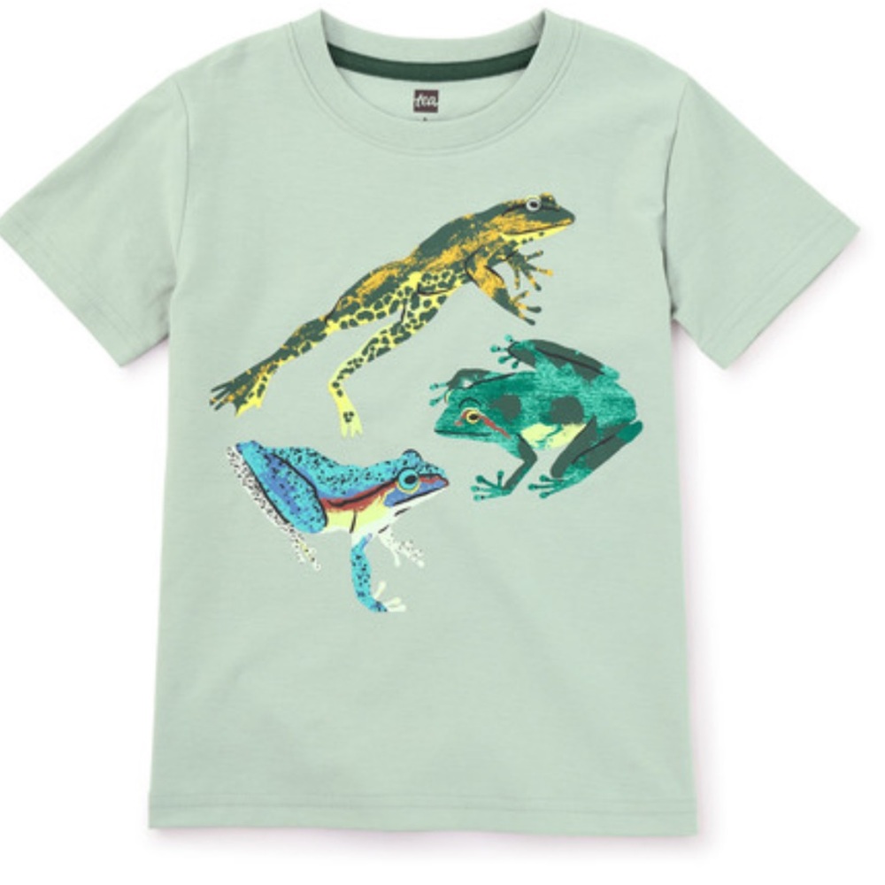 Tea size 16 frogs graphic tee- EUC